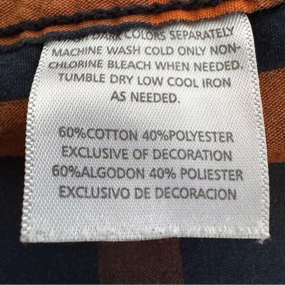 Mossy Oak Men’s XX-Large Orange and Blue Casual Plaid Snap Down Shirt - Picture 5 of 7